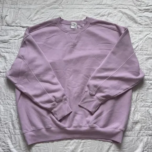 Offline by aerie cloud Fleece oversized crewneck sweatshirt lilac womens XL - Picture 3 of 7